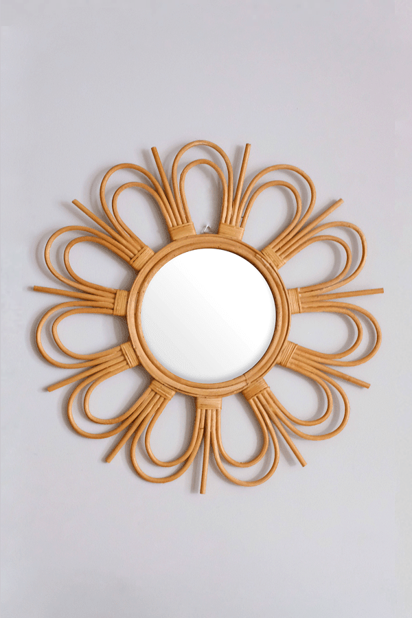 Bong Sunburst Natural Rattan Mirror - Evoriah