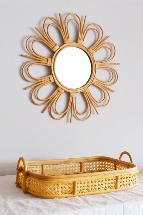 Bong Sunburst Natural Rattan Mirror - Evoriah