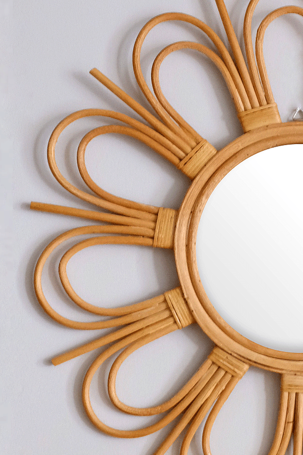 Bong Sunburst Natural Rattan Mirror - Evoriah