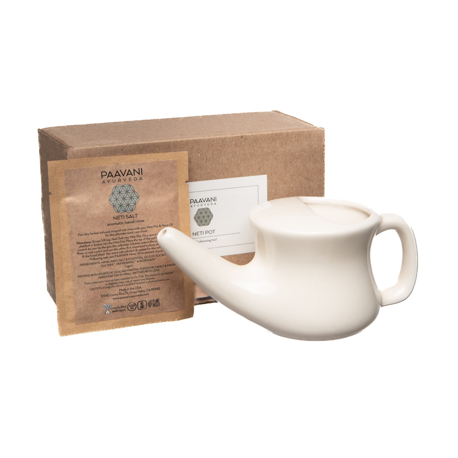 Ceramic Neti Pot | Ayurvedic Nasal Cleansing Tool for Sinus Health - Evoriah