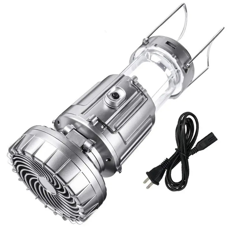 Portable Outdoor Solar LED Lights Waterproof Lantern with Fan - Evoriah