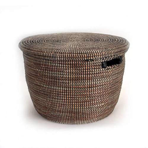 Black Flat Lid Floor Basket - Evoriah