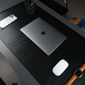 Jersey Black Leather Desk Pad for Office and Home - Evoriah