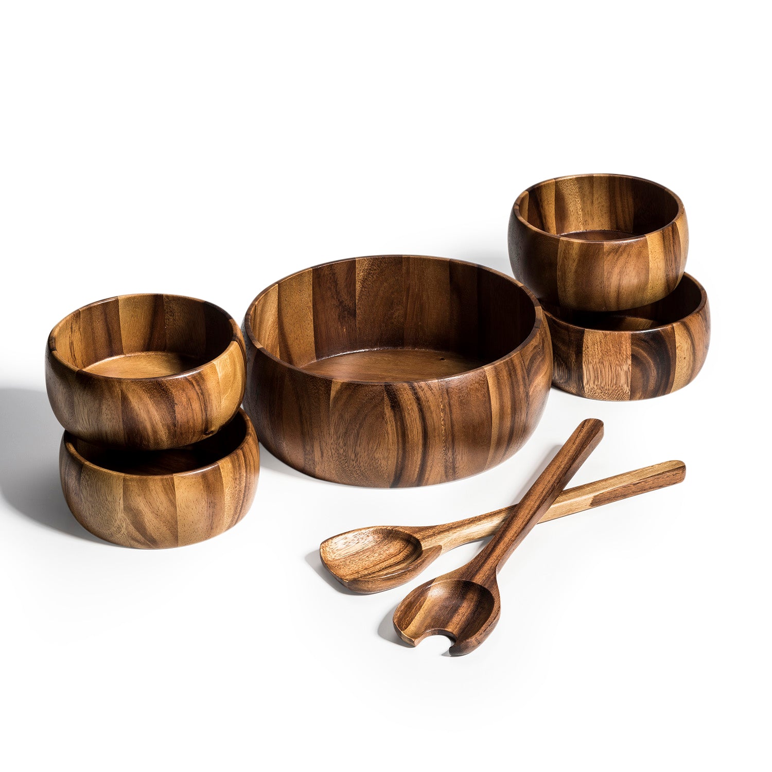 Dragor 7 Piece - Large Salad Bowl with Servers and 4 Individuals - Evoriah